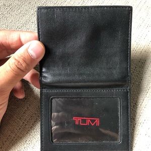 NEW Tumi Leather Card Holder black